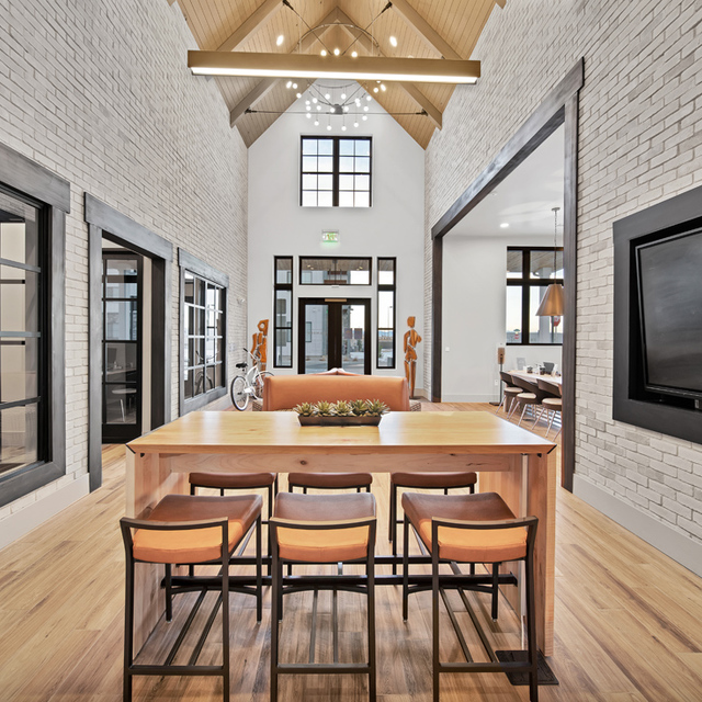 Camber Apartments - Resident Clubhouse Dining Area with Television